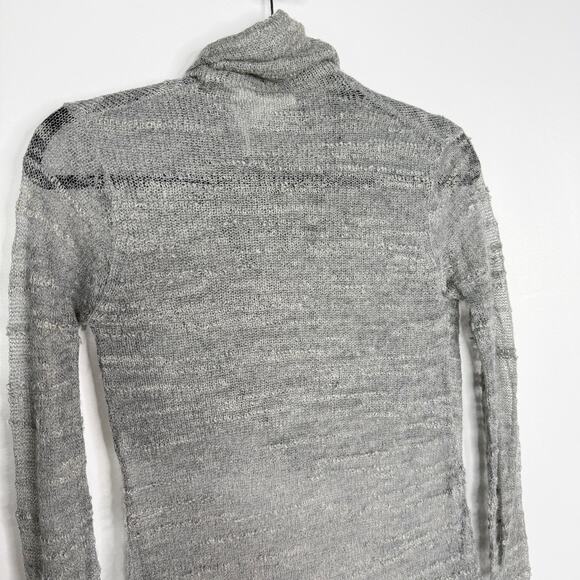 Helmut Lang For Intermix Size P Marled Gray Knit Cowl Neck Sweater Lightweight - Picture 4 of 8